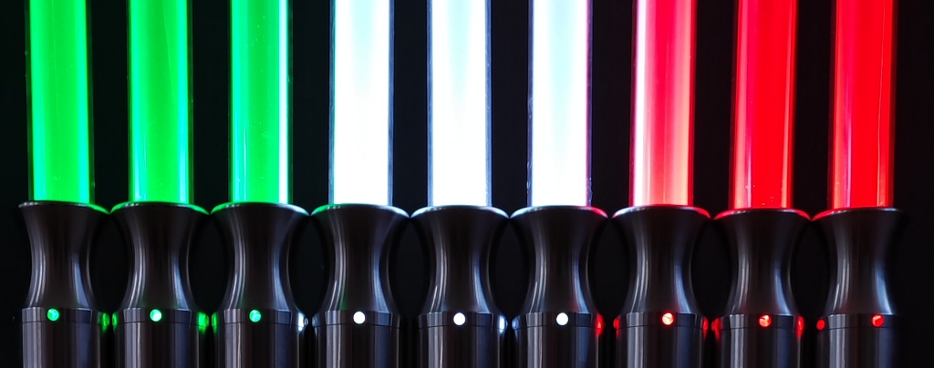 Spade Polaris illuminate nei colori della bandiera italiana